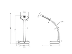 LED Schreibtischleuchte COBRA Weiß, Flexgelenk & Sensordimmer, Höhe 32cm