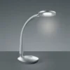 LED Schreibtischleuchte COBRA Silber, Flexgelenk & Sensordimmer, Höhe 32cm