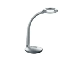 LED Schreibtischleuchte COBRA Silber, Flexgelenk & Sensordimmer, Höhe 32cm