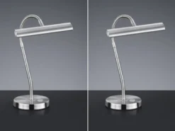 LED Schreibtischleuchte in Silber matt, 2er SET mit 4-Stufen Dimmer
