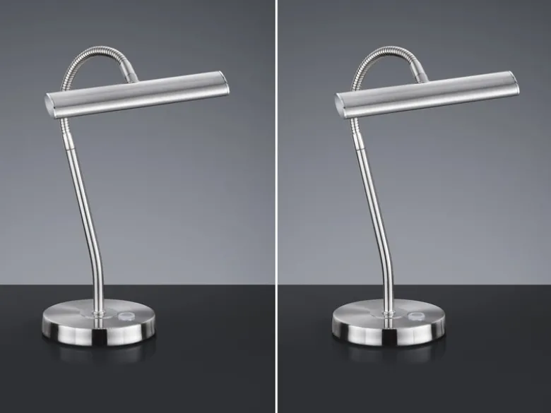 LED Schreibtischleuchte in Silber matt, 2er SET mit 4-Stufen Dimmer