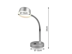LED Schreibtischleuchte KIKO flexibel, Kunststoff Titan, 34cm hoch