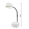 LED Schreibtischleuchte KIKO flexibel, Kunststoff Weiß, 34cm hoch