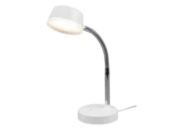 LED Schreibtischleuchte KIKO flexibel, Kunststoff Weiß, 34cm hoch