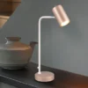 LED Schreibtischleuchte Metall Coffee / Weiß, Spot schwenkbar, Höhe 45cm