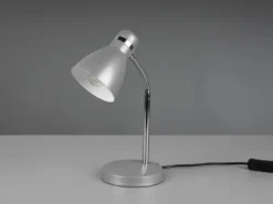 LED Schreibtischleuchte mit Flexarm und Metallschirm Grau, Höhe 33cm