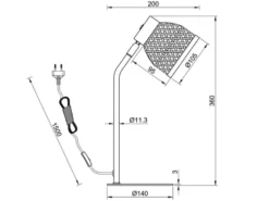 LED Schreibtischleuchte mit Korb Lampenschirm aus Bambus, Höhe 36cm