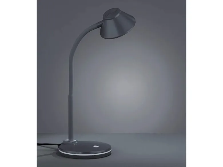 LED Schreibtischleuchten 2er SET flexibel, Kunststoff Titan, 33cm hoch