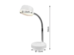 LED Schreibtischleuchten 2er SET flexibel, Kunststoff Weiß, 34cm hoch