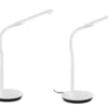LED Schreibtischleuchten 2er SET Weiß, dimmbar, Flexgelenk, 41cm hoch