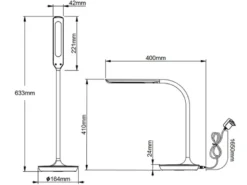 LED Schreibtischleuchten 2er SET Weiß, dimmbar, Flexgelenk, 41cm hoch