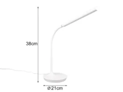 LED Schreibtischleuchte TORO Weiß, dimmbar & Lichtfarbe einstellbar, Höhe 38cm