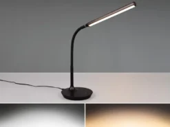 LED Schreibtischleuchte TORO Schwarz dimmbar & Lichtfarbe einstellbar, Höhe 38cm