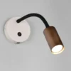 LED Schwanenhals Leselampe Coffee / Grau mit Schalter, Breite 10cm