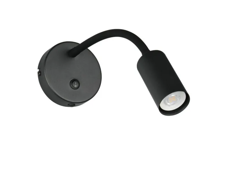 LED Schwanenhals Leselampe Schwarz mit Schalter, Breite 10cm