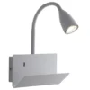 LED Schwanenhals Leselampe Weiß mit Ablage & USB-Ladefunktion, B. 23cm