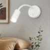 LED Schwanenhals Leselampe Weiß mit Schalter, Breite 10cm
