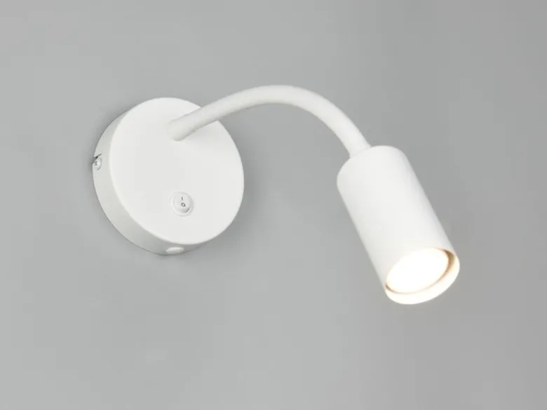 LED Schwanenhals Leselampe Weiß mit Schalter, Breite 10cm