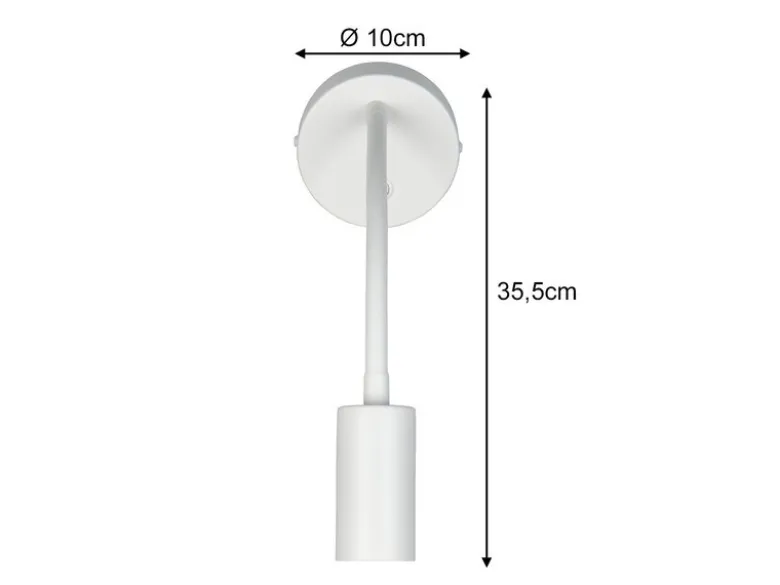 LED Schwanenhals Leselampe Weiß mit Schalter, Breite 10cm