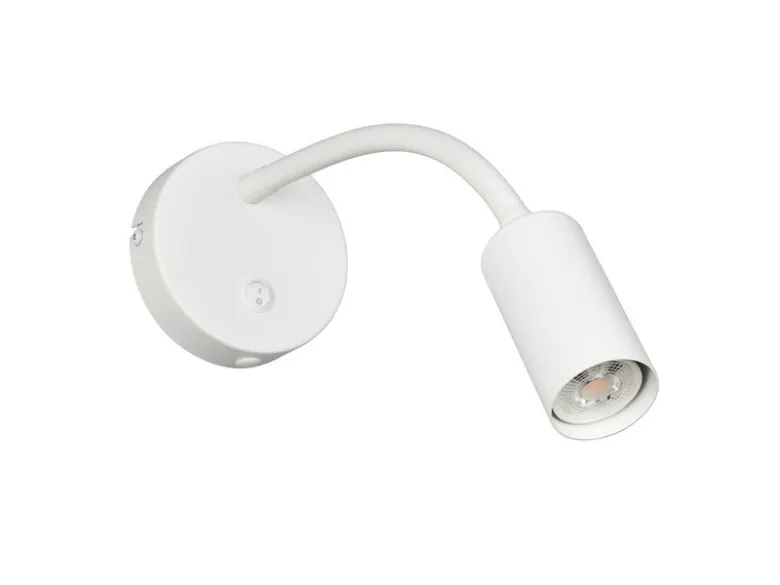 LED Schwanenhals Leselampe Weiß mit Schalter, Breite 10cm