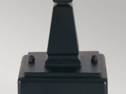 LED Sockel Laterne aus Alu im Landhausstil, Schwarz Höhe 34cm