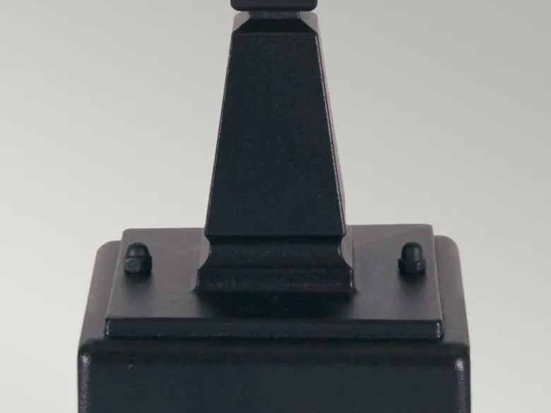 LED Sockel Laterne aus Alu im Landhausstil, Schwarz Höhe 34cm