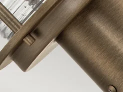 LED Sockel Laterne im Industriedesign, Bronze Höhe 47cm