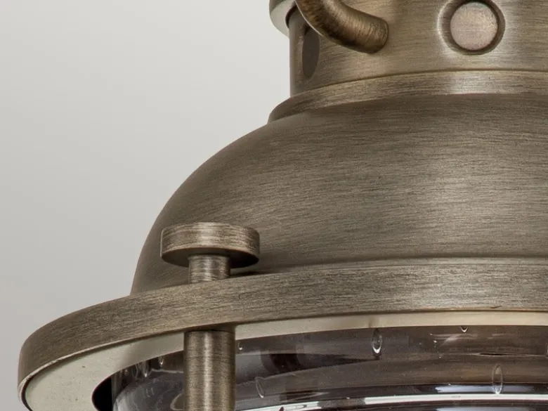 LED Sockel Laterne im Industriedesign, Bronze Höhe 47cm