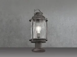 LED Sockel Laterne im Industriedesign, Anthrazit Höhe 47cm