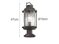 LED Sockel Laterne im Industriedesign, Anthrazit Höhe 47cm