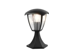 LED Sockelleuchte aus Aluminium im Landhausstil Schwarz, Höhe 30cm
