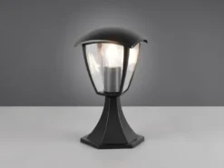 LED Sockelleuchte aus Aluminium im Landhausstil Schwarz, Höhe 30cm
