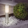 LED Sockelleuchte aus Edelstahl in Silber, Höhe 45cm
