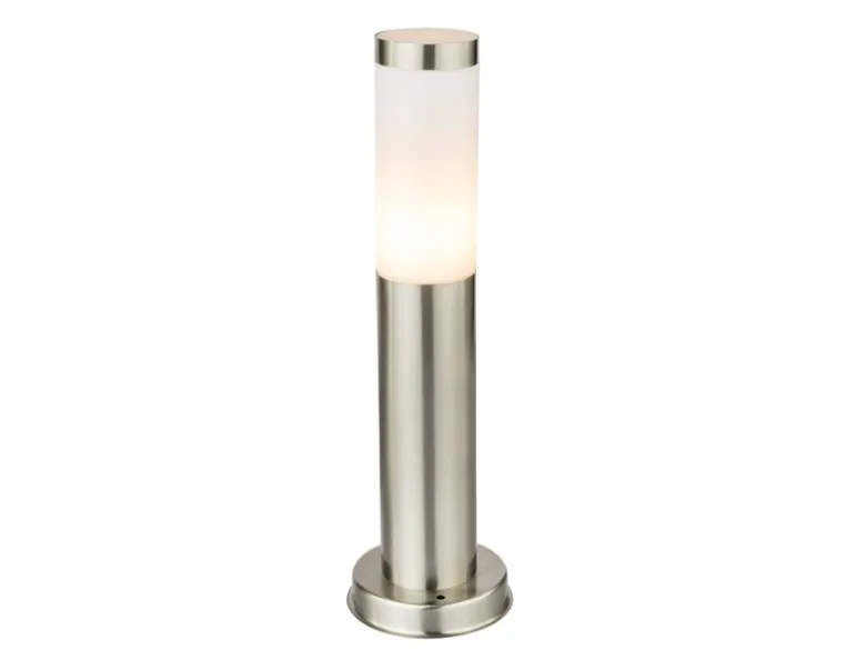 LED Sockelleuchte aus Edelstahl in Silber, Höhe 45cm