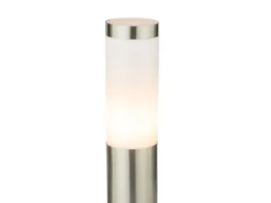 LED Sockelleuchte aus Edelstahl in Silber, Höhe 45cm