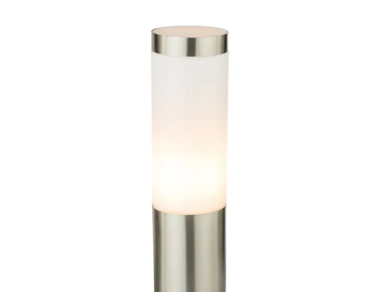 LED Sockelleuchte aus Edelstahl in Silber, Höhe 45cm