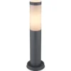 LED Sockelleuchte aus Edelstahl in Anthrazit & Opal, Höhe 45cm