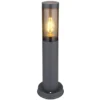 LED Sockelleuchte aus Edelstahl in Anthrazit & Rauchfarben, Höhe 45cm