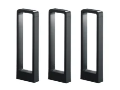 LED Sockelleuchte 3er Set Anthrazit Höhe 50cm IP54 - Außenleuchten Wegeleuchten