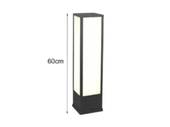 LED Sockelleuchte 2er Set eckig in Anthrazit, Höhe 60cm, IP54