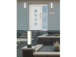 LED Sockelleuchte 2er Set eckig in Anthrazit, Höhe 60cm, IP54