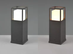LED Sockelleuchte 2er SET im Bauhausstil Anthrazit, Höhe 40cm