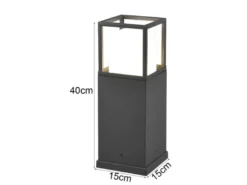 LED Sockelleuchte 2er SET im Bauhausstil Anthrazit, Höhe 40cm