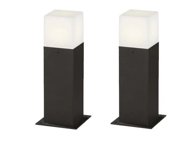 LED Sockelleuchte 2er Set in Anthrazit Höhe 30cm IP44 - Außenleuchte Wegeleuchte