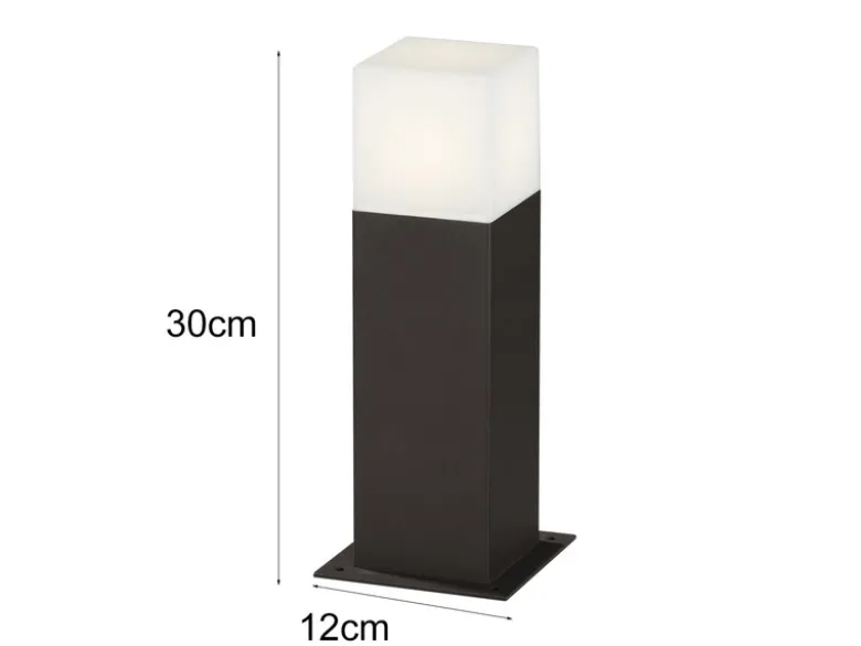 LED Sockelleuchte 3er Set in Anthrazit Höhe 30cm IP44 - Außenleuchte Wegeleuchte