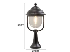 LED Sockelleuchte, Gartenlaterne im Landhausstil Schwarz, Höhe 54cm