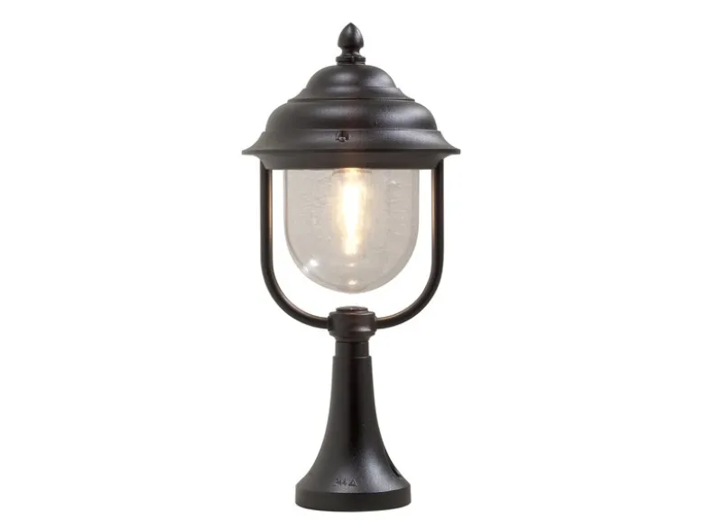 LED Sockelleuchte, Gartenlaterne im Landhausstil Schwarz, Höhe 54cm