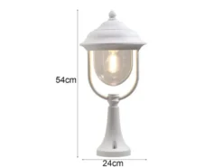 LED Sockelleuchte, Gartenlaterne im Landhausstil Weiß, Höhe 54cm