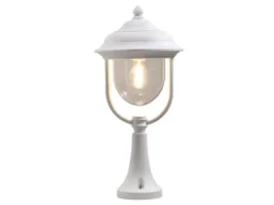 LED Sockelleuchte, Gartenlaterne im Landhausstil Weiß, Höhe 54cm
