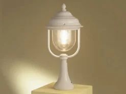 LED Sockelleuchte, Gartenlaterne im Landhausstil Weiß, Höhe 54cm